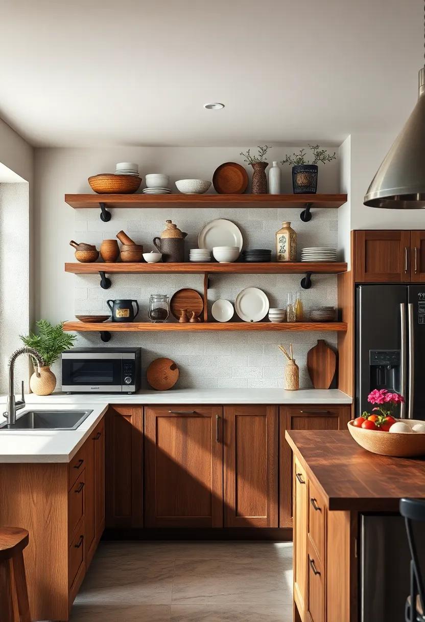 Incorporate open shelving to display rustic dishware and⁤ antique finds,inviting personal flair into your cooking area