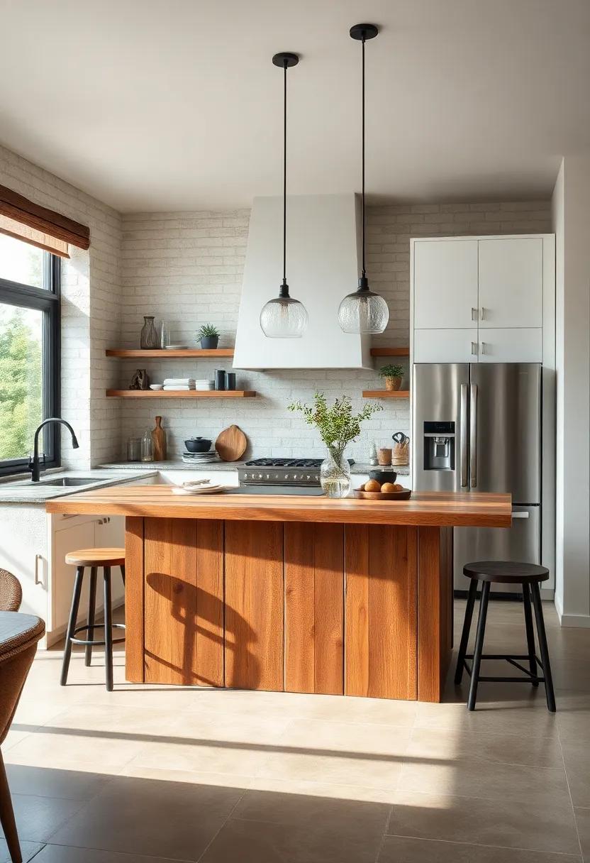 Incorporate a⁣ rustic wooden island for added prep space while making a striking statement in your ⁣kitchen design