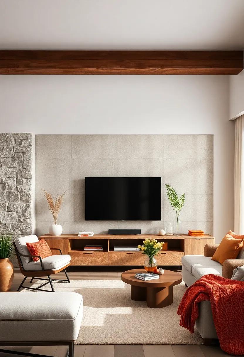 Natural Materials⁣ in ‌rustic TV Units: Embracing Wood, ⁤Stone, and Metal Combinations
