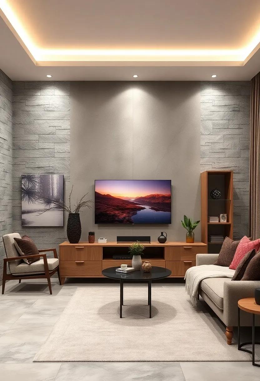 Lighting Effects on Rustic TV Units: ⁣Highlighting‍ Features ⁤and Textures