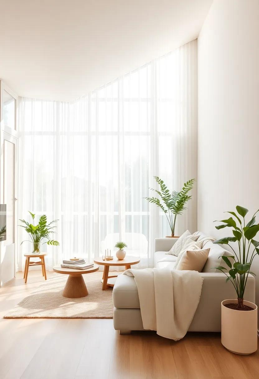 Embrace natural‌ light: Use sheer​ curtains to let sunlight pour into your living room, creating an airy ⁣and open feel
