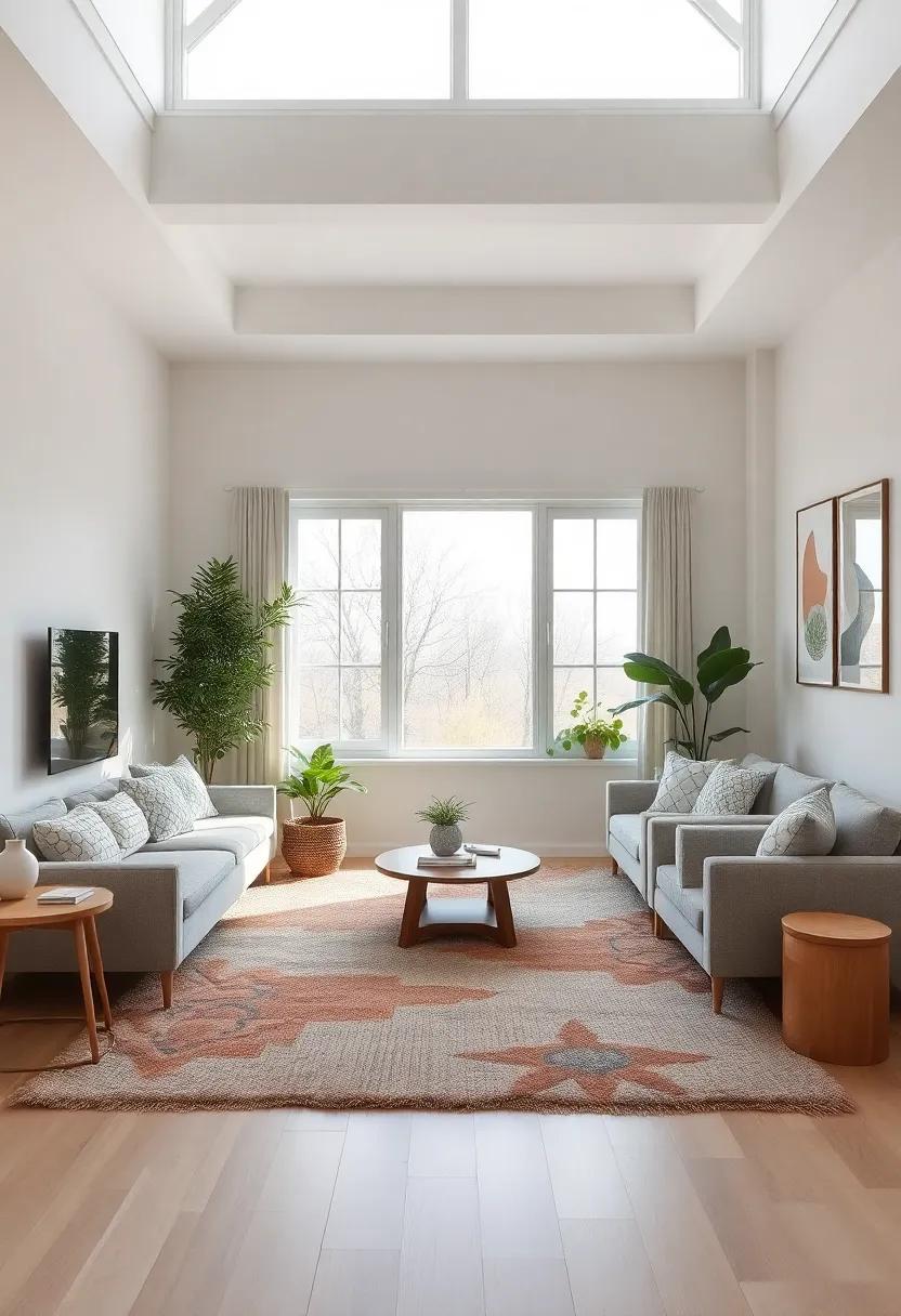 Indoor plants ‌paradise: Arrange a variety of indoor plants on⁣ window ⁢sills to add ‍life and color⁤ to large‌ windows‌ while improving air quality