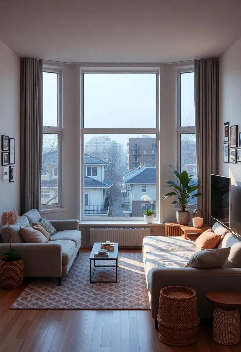 Personalized mementos: Showcase travel souvenirs or family photos⁤ around the ⁣windows to infuse your living room with personality⁣ and stories