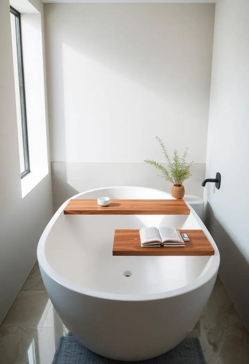 Bathtub Tray:​ Add a wooden bathtub tray for a luxurious⁣ touch to enjoy reading or sipping tea ‍during ⁢bath time