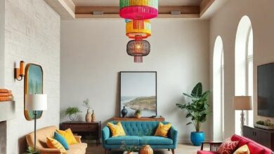 Living Bright: Exploring the Charm of Eclectic Homes with Colorful Chandeliers