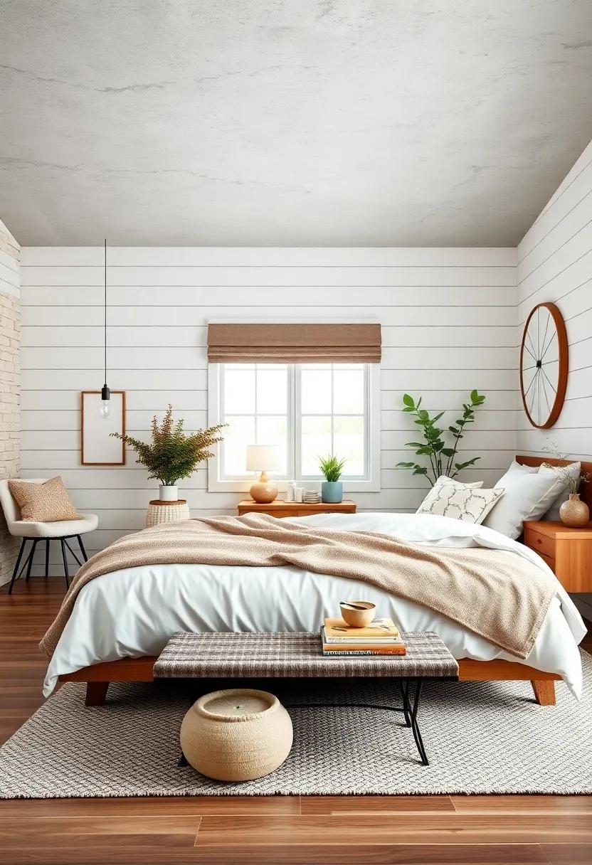 Chic Comfort: Modern Farmhouse Bedrooms Featuring Timeless Shiplap Walls