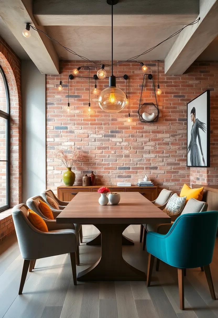 Timeless Charm: Incorporating Brick Walls into Your Industrial Dining Room