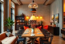 Eclectic Dining Spaces: Retro Lighting Meets Creative Interior Flair