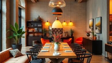 Eclectic Dining Spaces: Retro Lighting Meets Creative Interior Flair