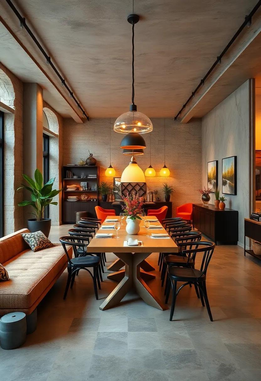 Eclectic Dining Spaces: Retro Lighting Meets Creative Interior Flair