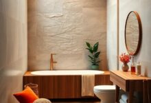 Embracing Warmth: Modern Bathroom Decor Infused with Natural Wood Tones