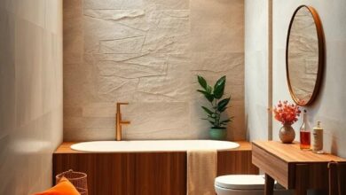 Embracing Warmth: Modern Bathroom Decor Infused with Natural Wood Tones