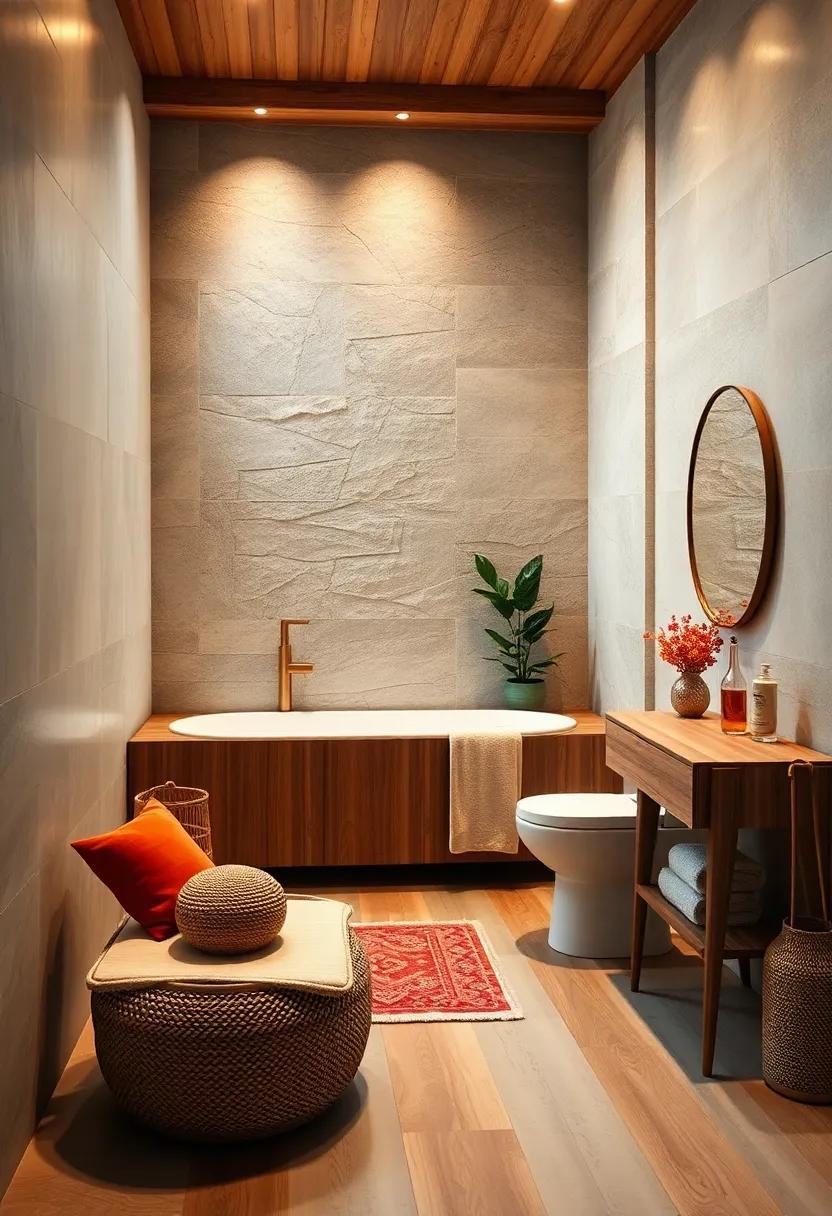 Embracing Warmth: Modern Bathroom Decor Infused with Natural Wood Tones