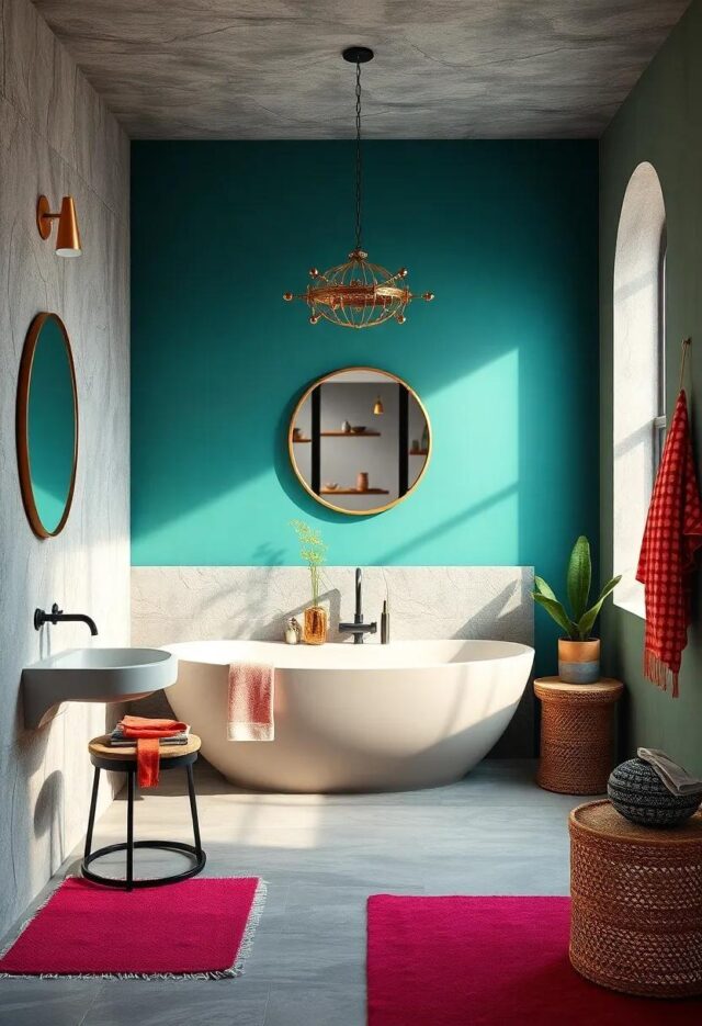 Vibrant Escapes: Transforming Your Bathroom with Eclectic Wall Colors