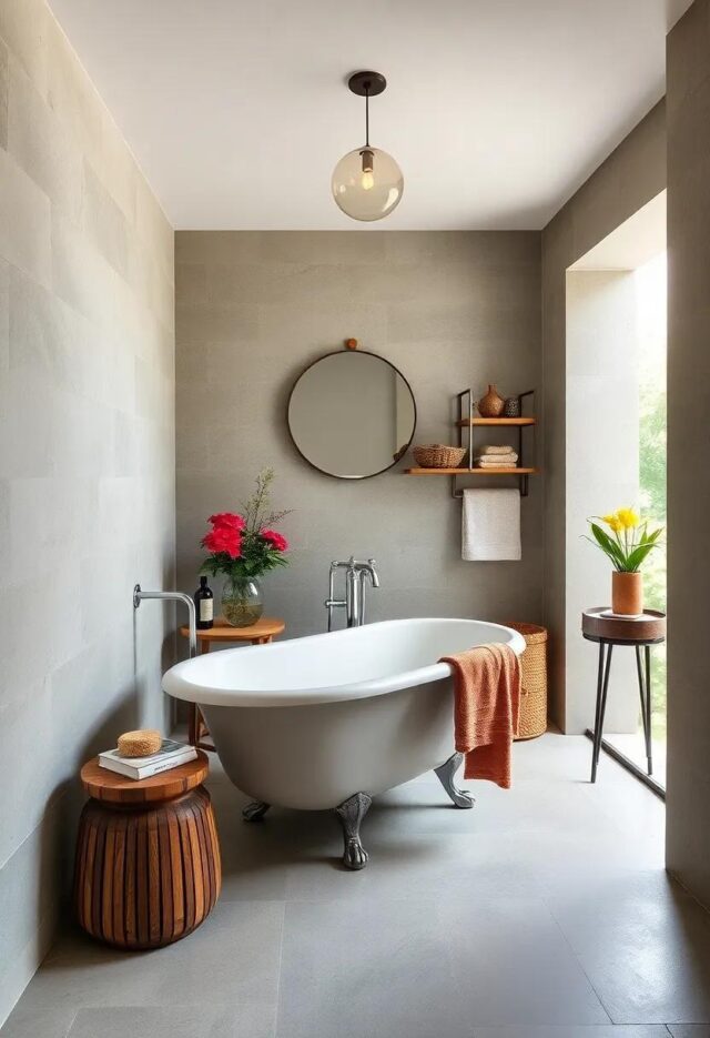 24 Inspiring Ideas for an Eclectic Bathroom Featuring a Classic Clawfoot Tub
