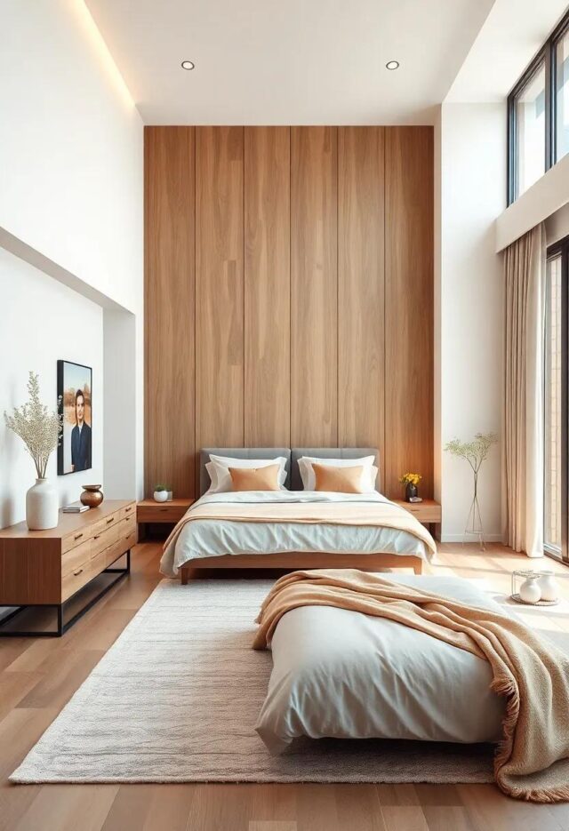 24 Inspiring Ideas for a Modern Bedroom Featuring Light Wood Accents