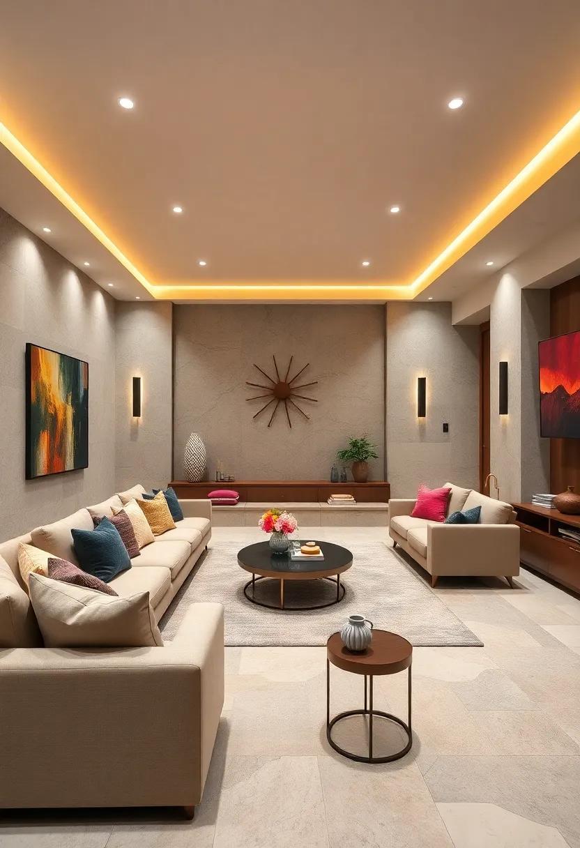 Sleek Comfort: Designing an Elegant Home Theater with Built-In Seating