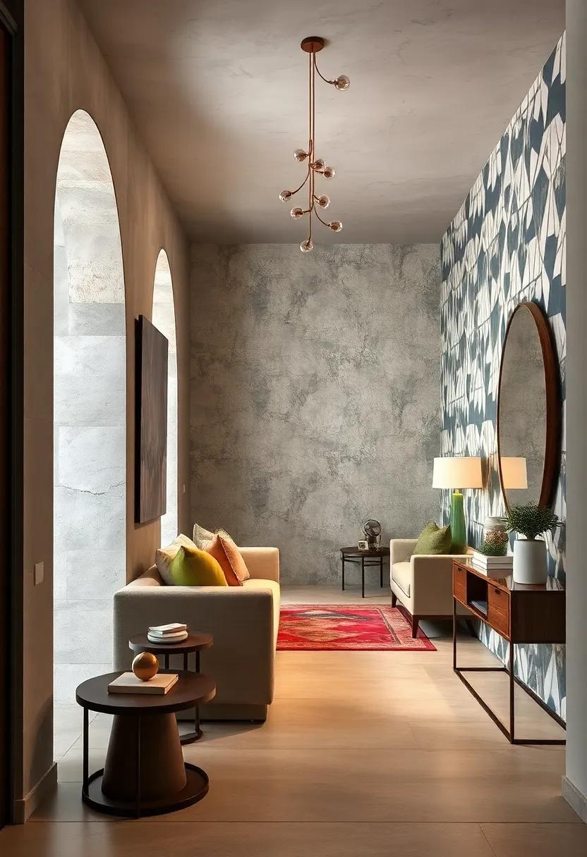 Bold Geometric Patterns Transforming Tight Entry Spaces Into Dynamic Visual Experiences