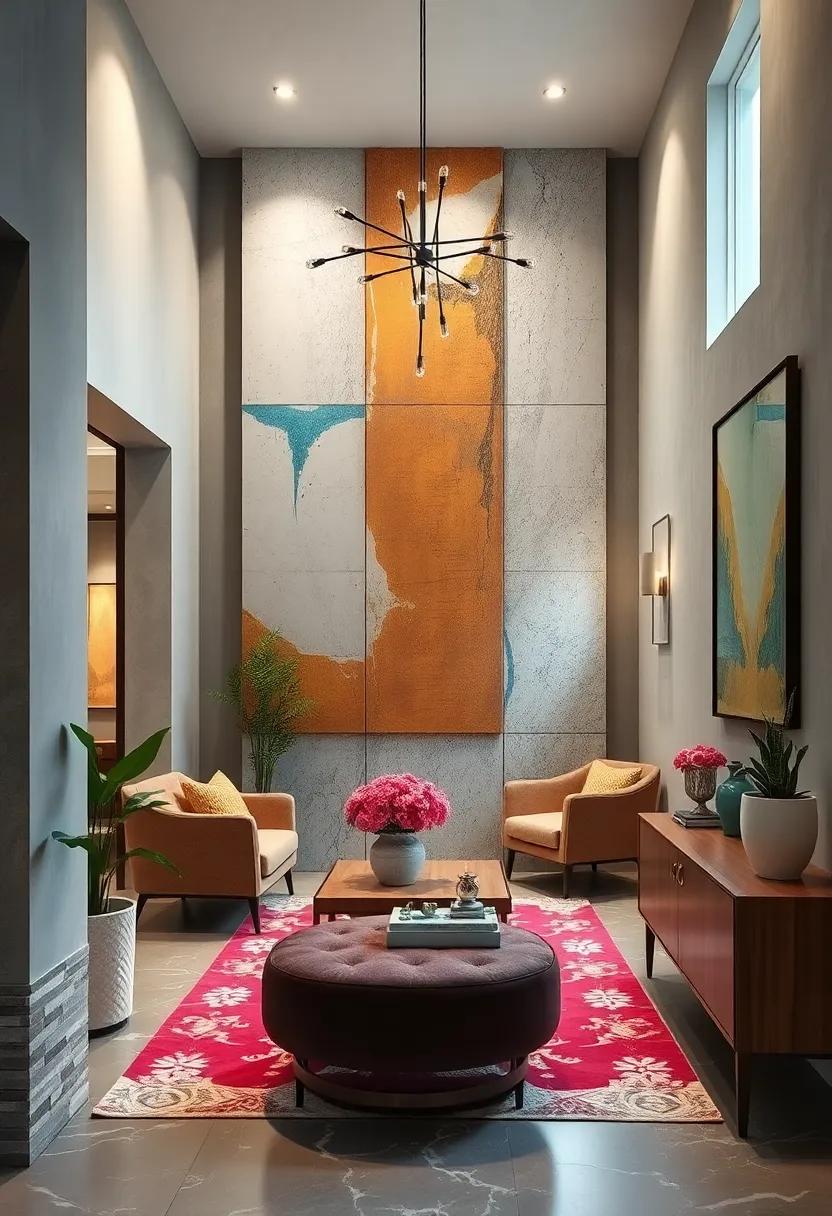 Hand-Painted Artistic Wall Panels Introducing Craftsmanship And Unique Flair To Narrow Entry Zones