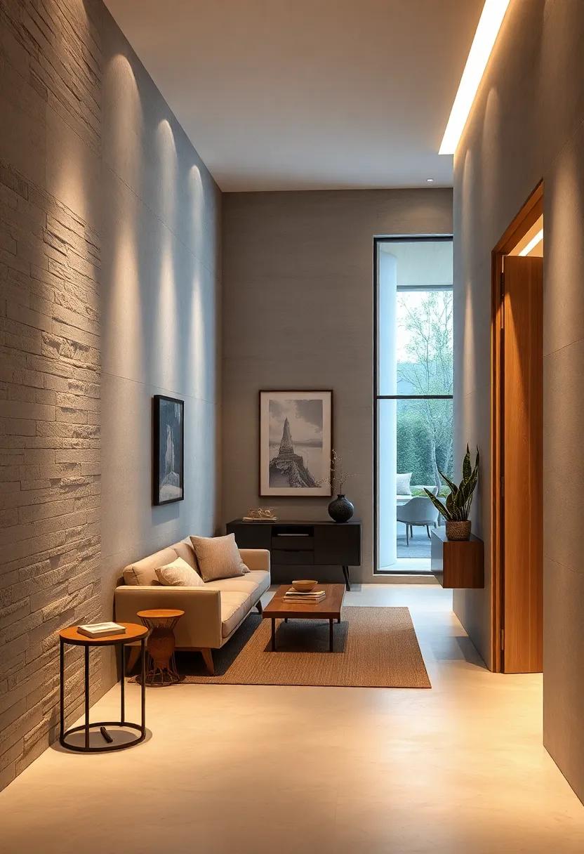 Soft Glowing Backlit Accent Walls Creating Comfortable Ambient Lighting For Cozy Entry Experiences