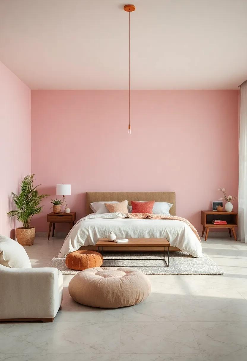 Blush Pink - A gentle ‍touch of blush‌ pink provides ⁢warmth ‌and affection, filling ​the room with soft, uplifting energy