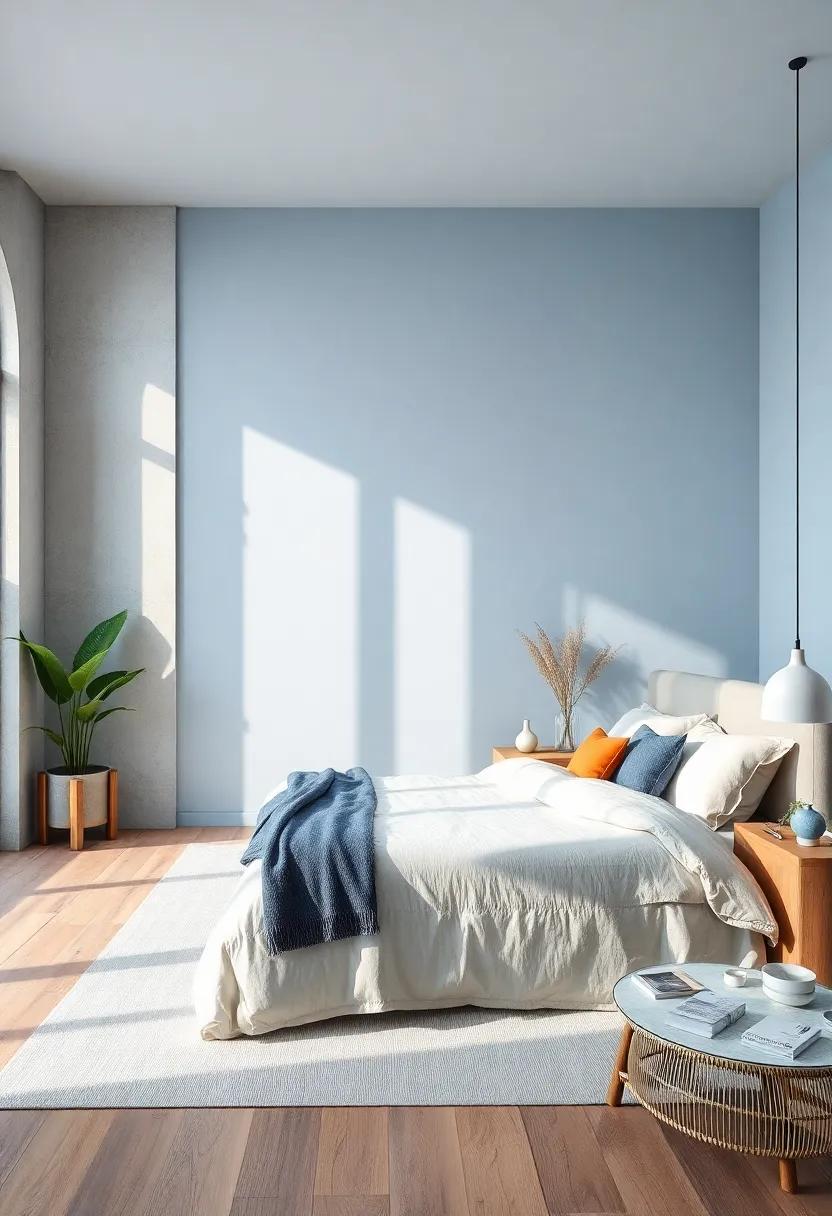 Soft Blue⁣ - Evoking‌ the tranquility of the sky or⁢ ocean, soft​ blue‍ brings​ a sense of peace and⁢ serenity to your bedroom