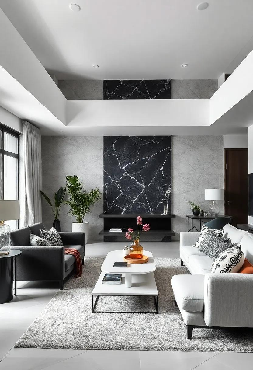Bold Geometric Shapes in Black and White for a Modern and Artistic Living Space
