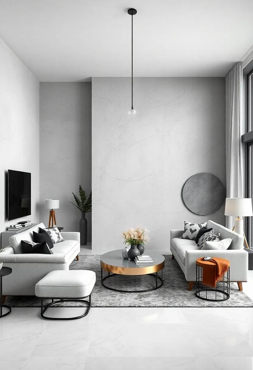Layering Shades of White and Charcoal to Create Visual Interest and Warmth