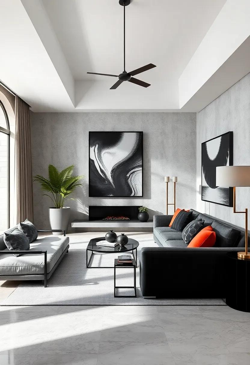 Balancing Light and Shadow Through Monochrome Art Pieces and Statement Furniture