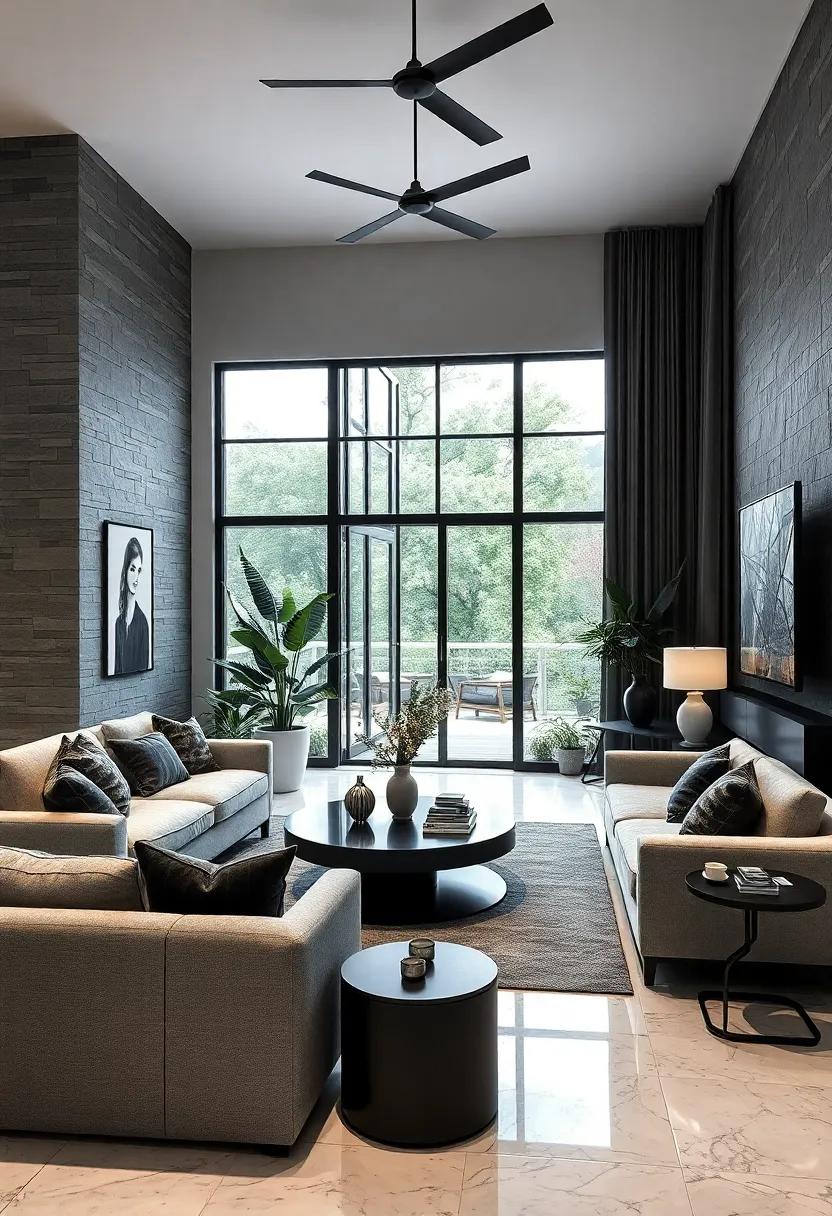 Dynamic Lighting Effects Highlighting Black and White Contrasts for Cozy Evenings