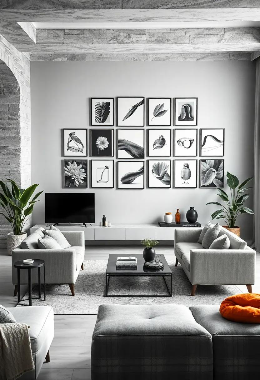 A Gallery Wall of Black and White Photography Creating a Story Through Contrast