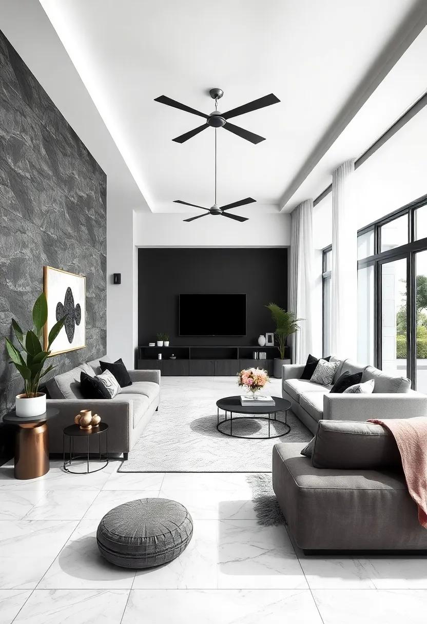 Soft Curves and Angular Edges in Black and White Creating Visual Harmony and Flow