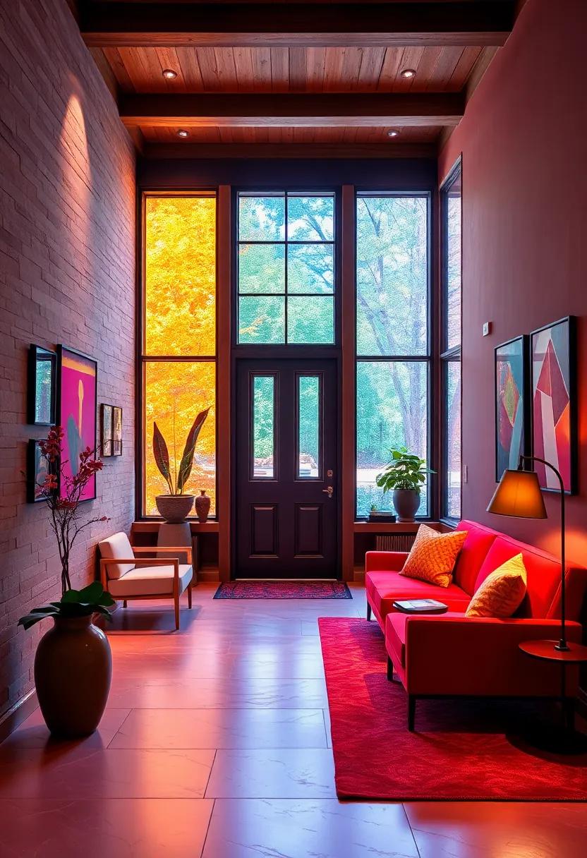 Color-Infused Glass Panels and Windows That Cast Beautiful Hues and Energy Into Your Entry Space