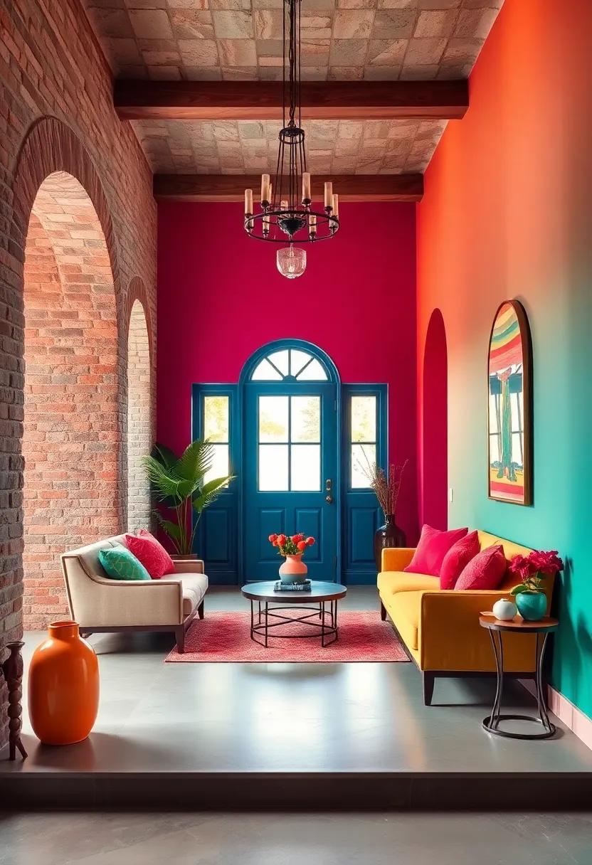 Vibrant Entryway Walls That Instantly Draw the Eye with Bold and Playful Color Choices