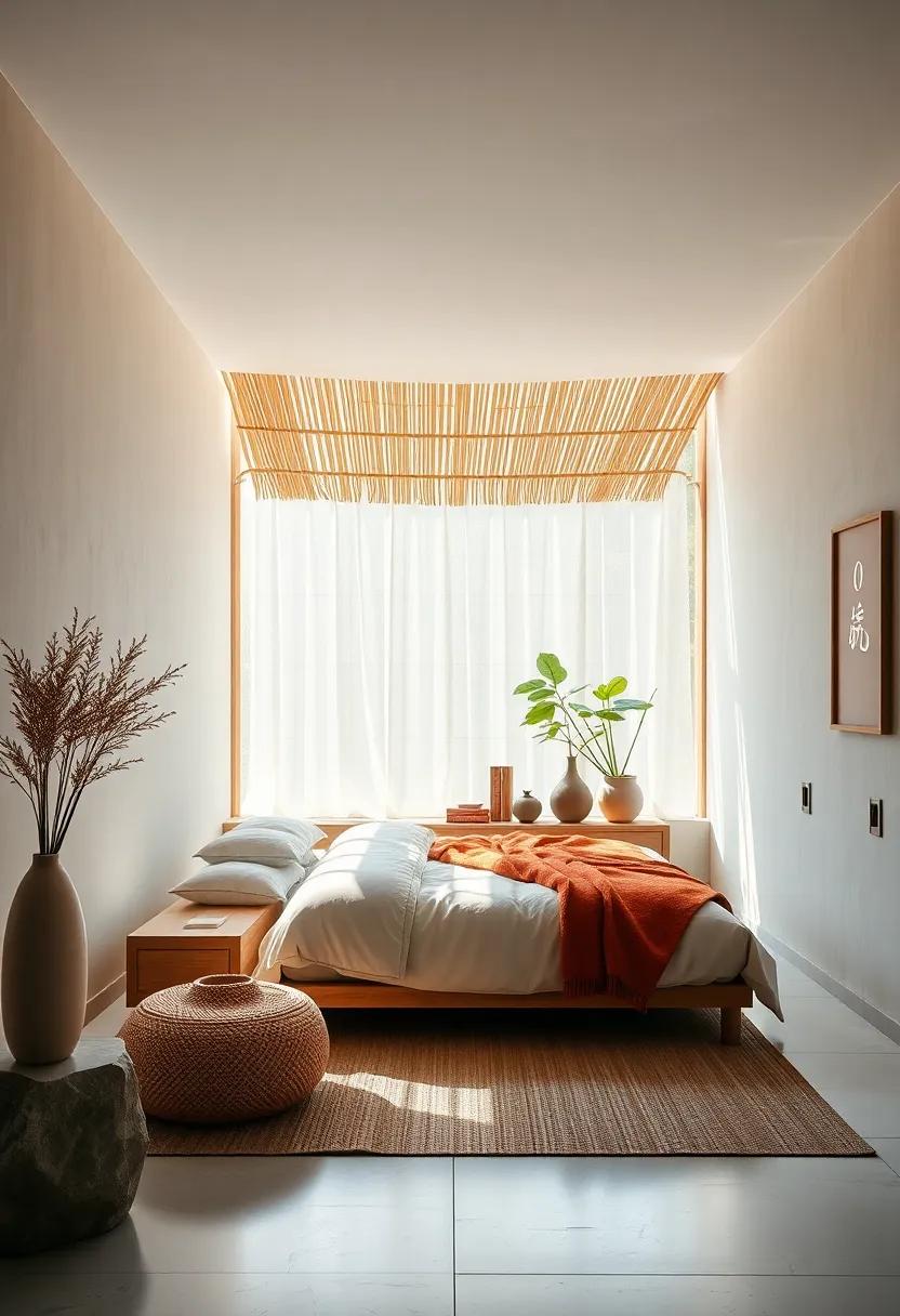 A Tranquil Sleep Sanctuary Illuminated by Dappled Light Through Bamboo Canopy