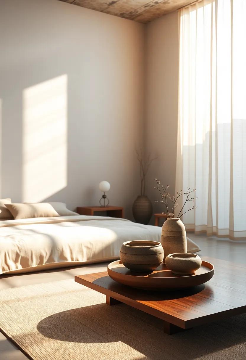 Calming Sunlight Streaming Through Paper Lanterns Casting Subtle Shadows on Walls