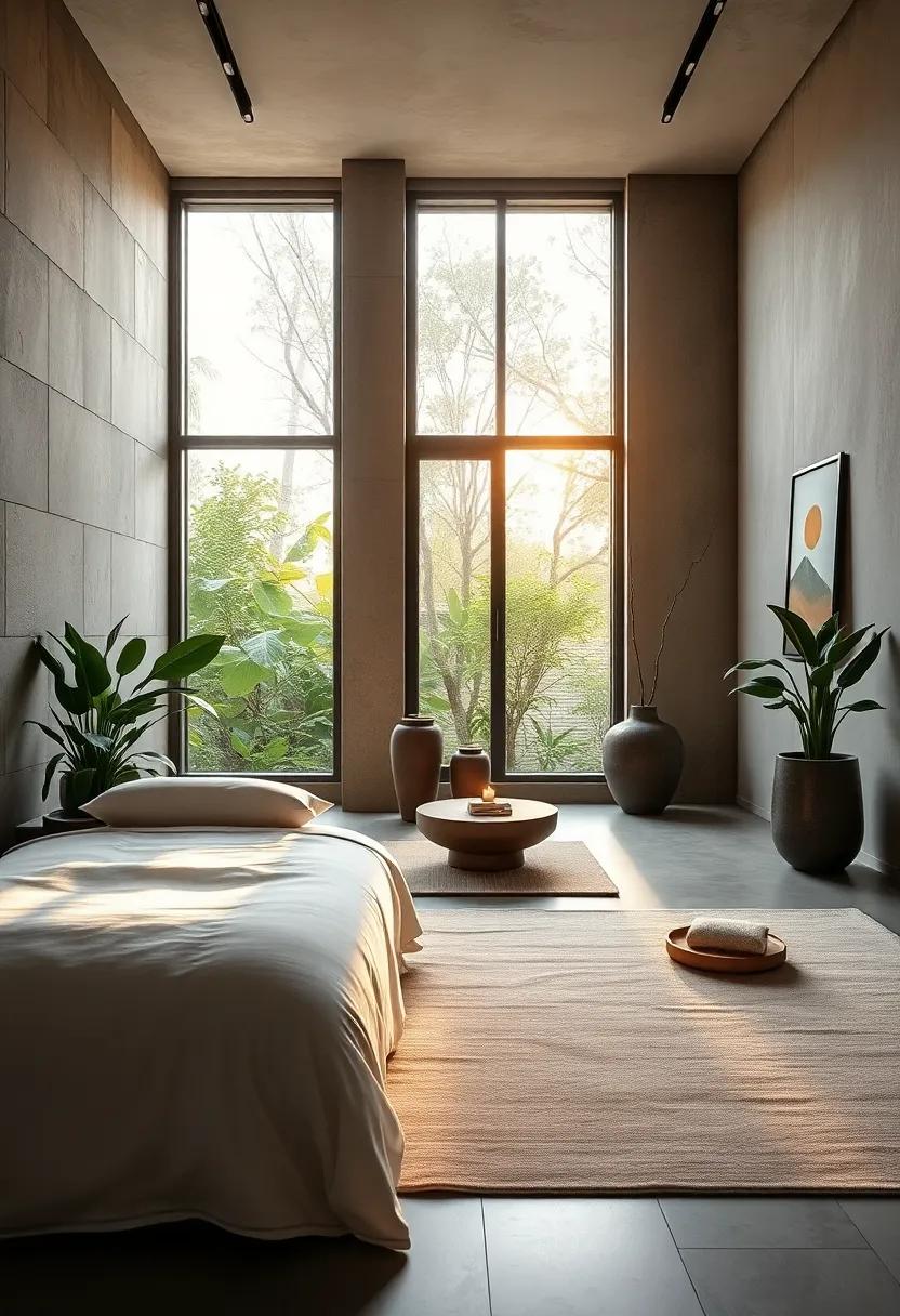 Serenity Amplified by Soft Dawn Light through a Garden-Adjacent Bedroom Window