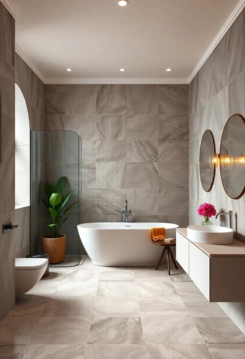 Bold Geometric Floor-to-Ceiling Tiles