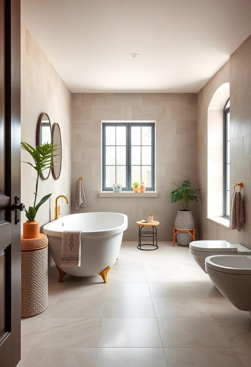 Soft Pastel Tiles with Vintage Brass Accents