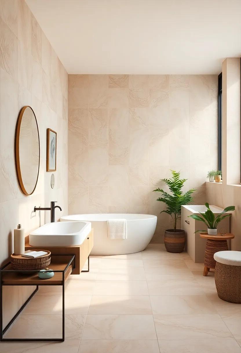 Cream and Beige Tile Combinations Adding Warmth and Softness to Bathroom Spaces
