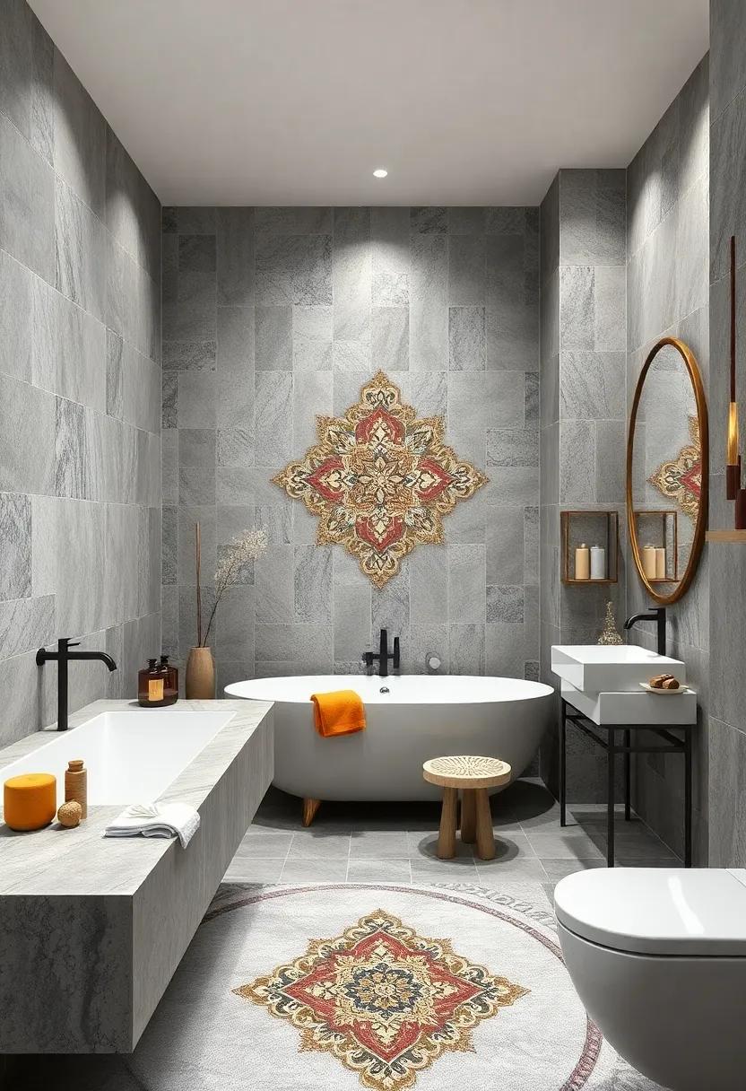 Intricate Mosaic Tiles Creating Artistic Focal Points in Traditional Bathroom Designs