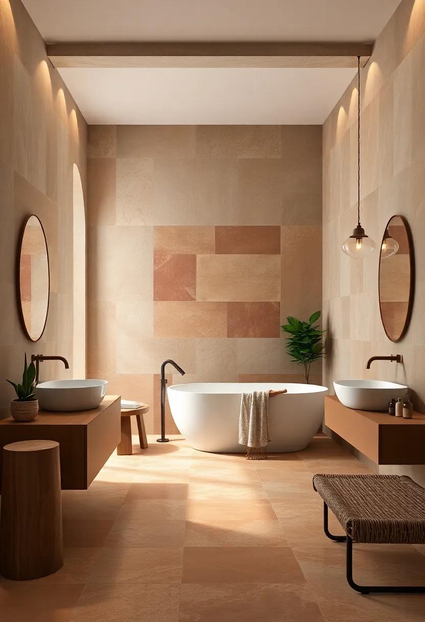 Warm Terracotta Tiles Infusing Bathrooms With Rustic Classic Mediterranean Appeal