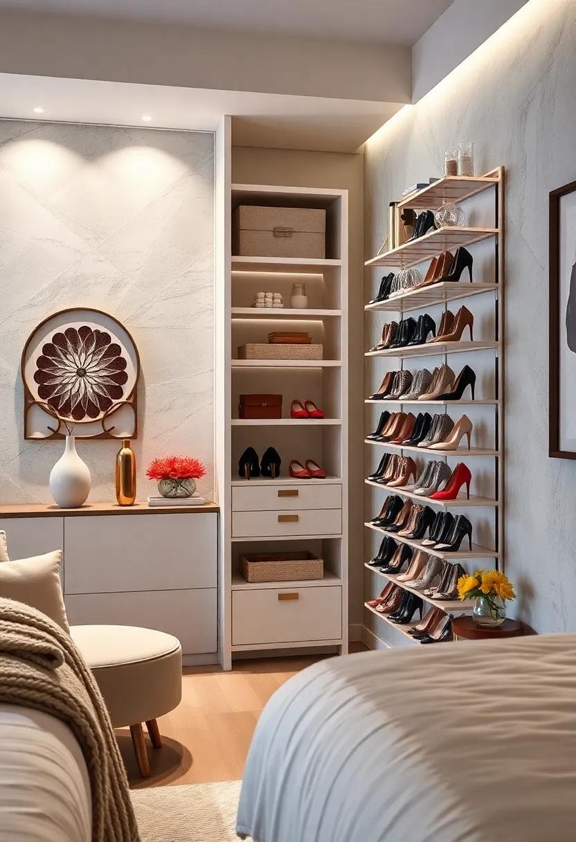 Wall-mounted Shoe Dispenser: Showcase your favorite heels in ⁣a‍ chic wall-mounted⁤ display that’s ⁢both functional and a conversation starter