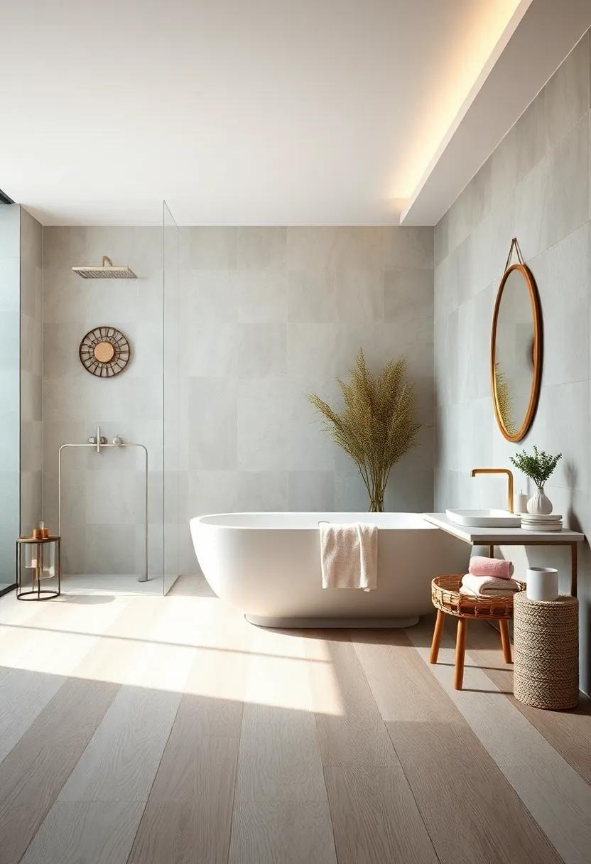 Ocean Mist Inspired Palette With Pale Ash Wood Floors and Delicate Marine Motifs