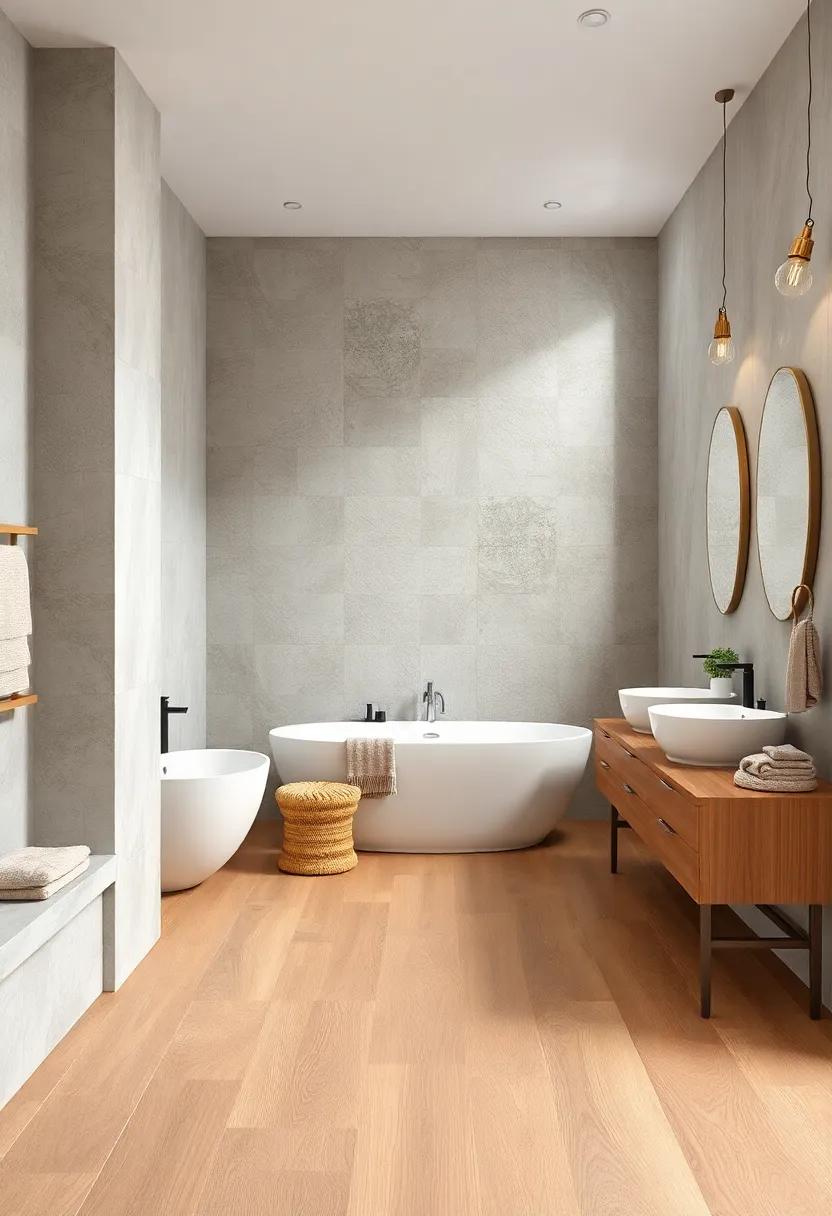 Rustic Driftwood Inspired Floor Patterns Bringing Warmth to Modern Coastal Bathrooms