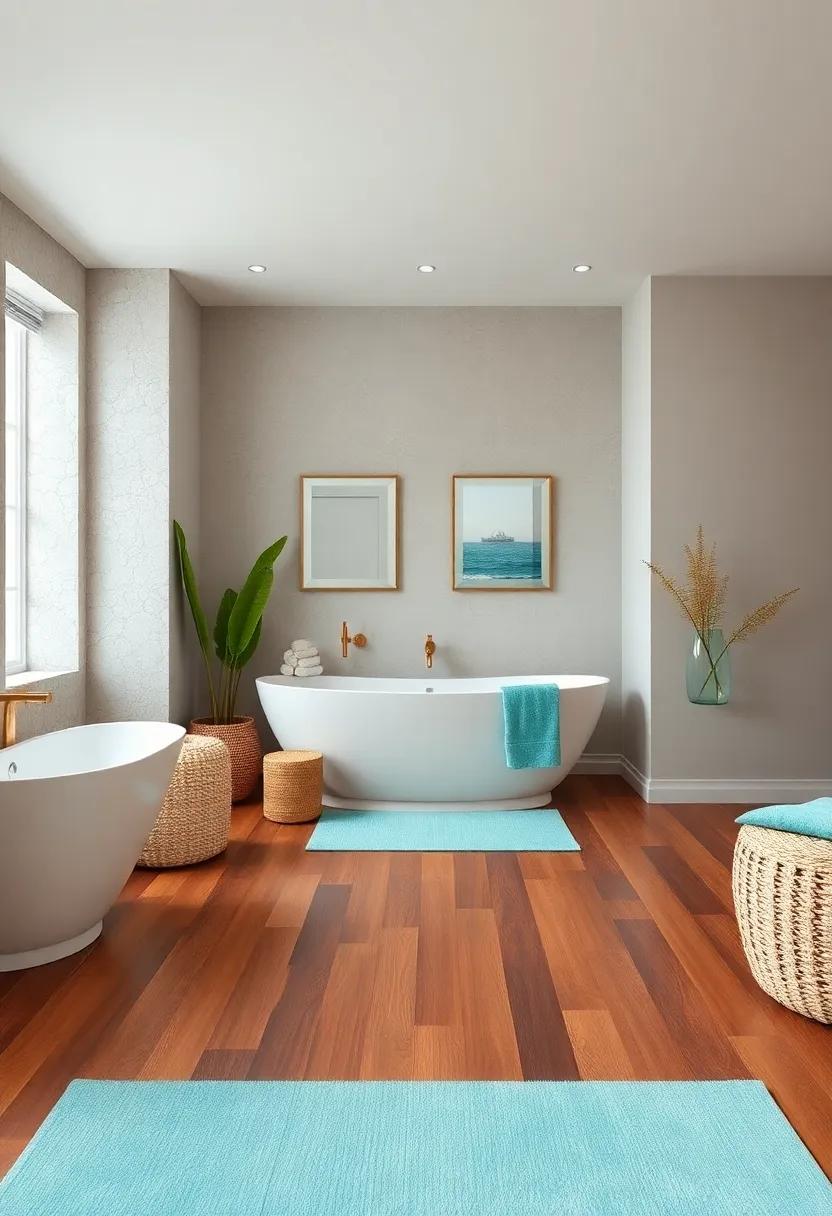 Seaside Serenity Brought to Life Through Mahogany Flooring Paired With Seafoam Textiles