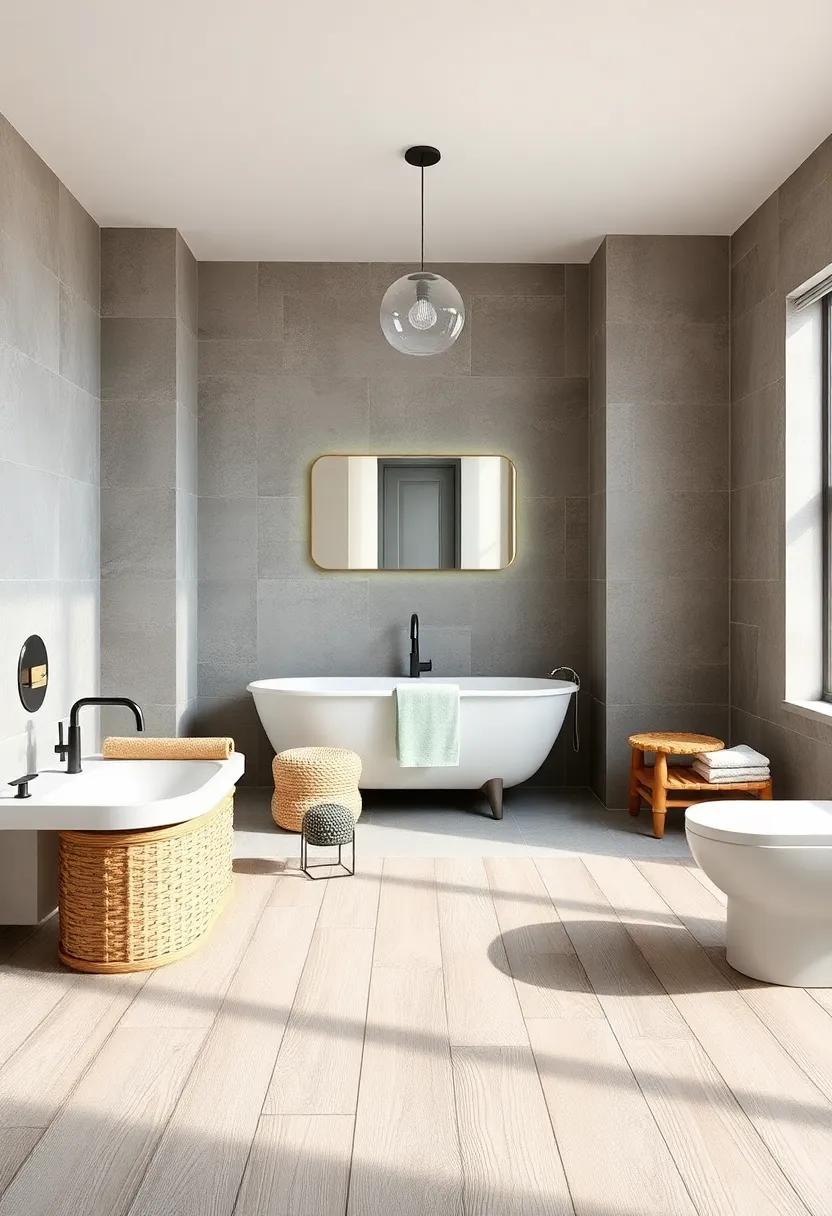 Timeless Elegance of Weathered Wood Planks Evoking Coastal Calm in Bathroom Spaces