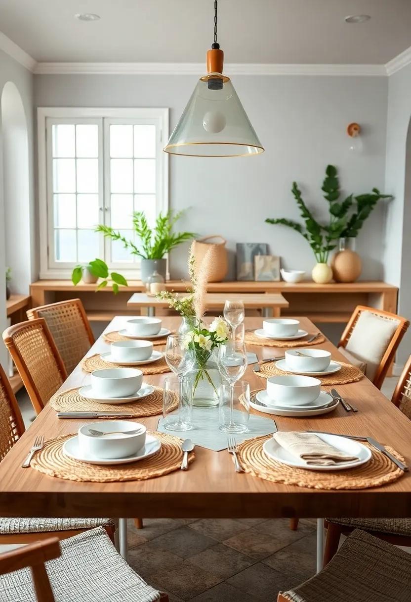 Natural Jute Placemats Under Simple White China Reflecting Understated Coastal Elegance