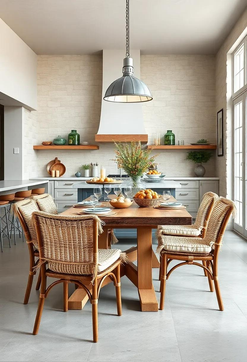 Seagrass Chair Cushions Adding Cozy Texture To A Coastal Kitchen Table Inspired By The Shore