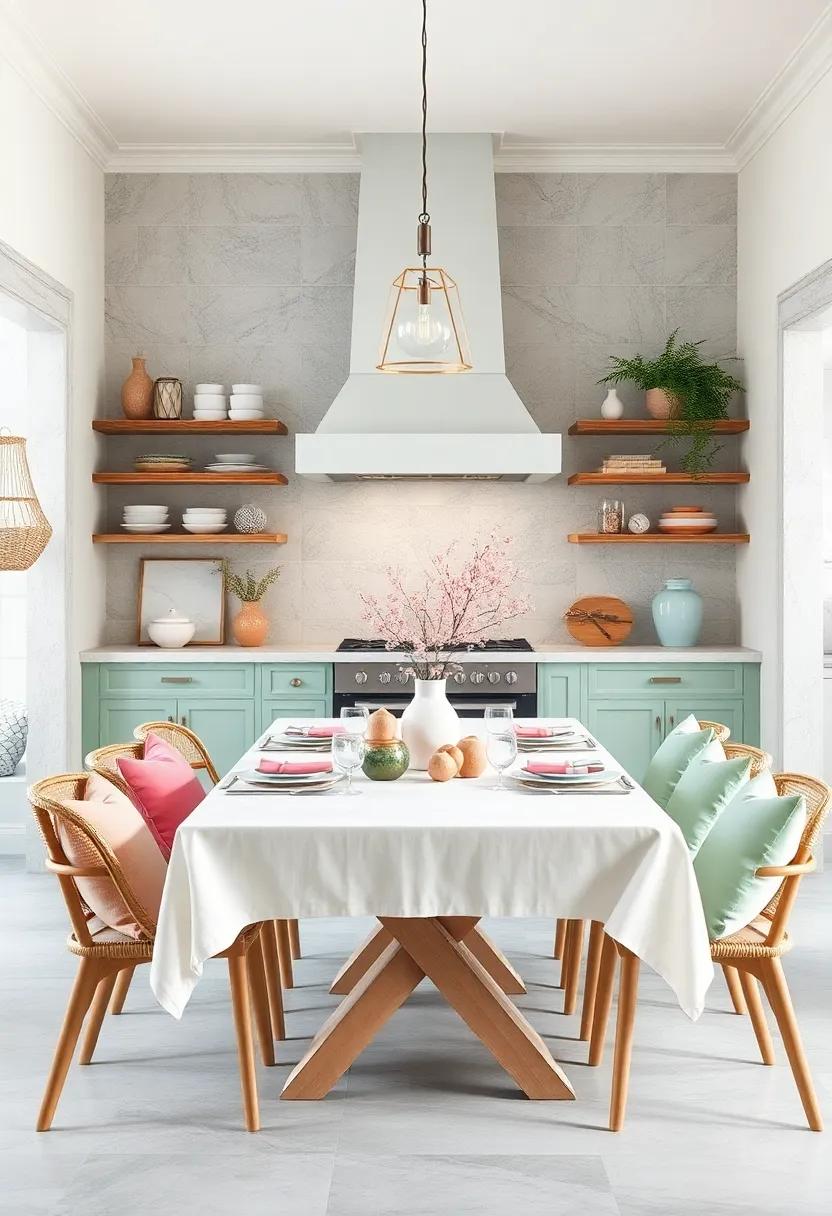 Soft Pastel Palettes With Coral And Seafoam Green Highlighting The Serene Coastal Table Vibe